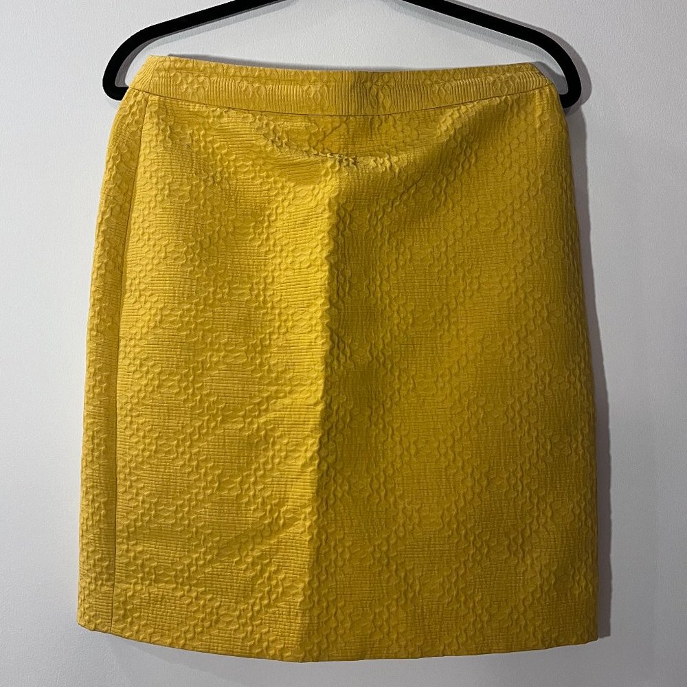 Textured Yellow Pencil Skirt - Banana Republic